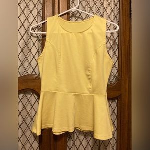 Cute Pale Yellow peplum top size S